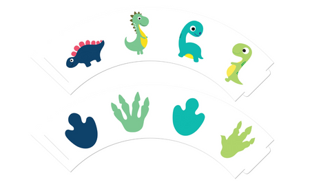 PAPILOTKI NA BABECZKI WESOŁE DINOZAURY 6 SZT.