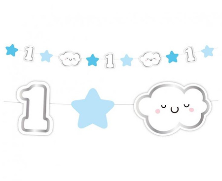 GIRLANDA PAPIEROWA ROCZEK NIEBIESKA 120 CM