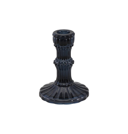 ŚWIECZNIK CZARNY SZKLANY 9 X 12 CM HALLOWEEN