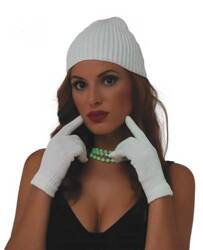 RĘKAWICZKI BIAŁE MATERIAŁOWE S