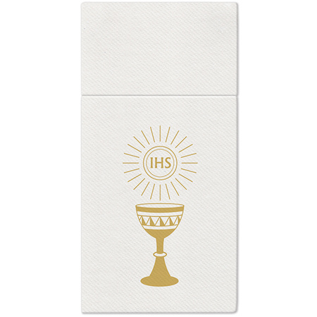 SERWETKI KIESZONKI AIRLAID KOMUNIA KIELICH 40 X 40 CM 25 SZT.