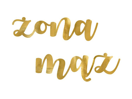 ZAWIESZKI NA KRZESŁO ŻONA/MĄŻ ZŁOTE 2szt