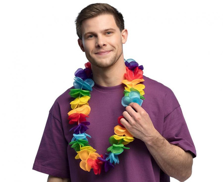 Naszyjnik hawajski tęczowy hawaje wielokolorowy styl hawajski