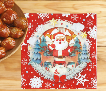 SERWETKI PAPIEROWE MERRY CHRISTMAS MIKOŁAJ 33 CM 20 SZT