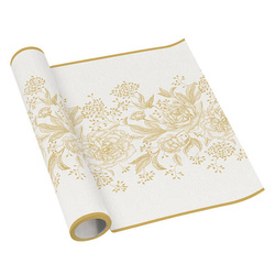 BIEŻNIK AIRLAID ZŁOTE KWIATY 40 X 500 CM