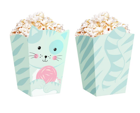 PUDEŁKA NA POPCORN KOTKI 6 SZT