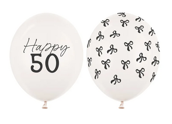 BALONY LATEKSOWE HAPPY 50 KOKARDKI 50 SZT 30 CM