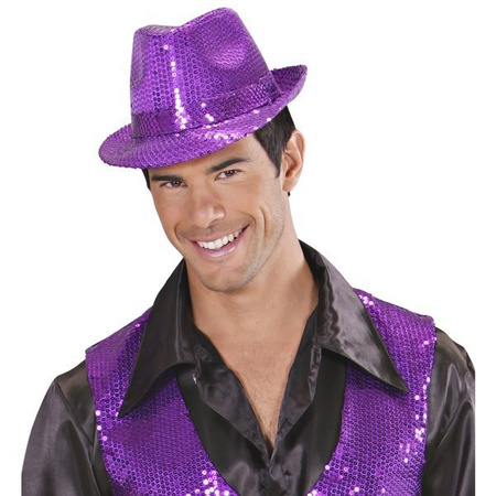 KAPELUSZ FEDORA FIOLETOWY 