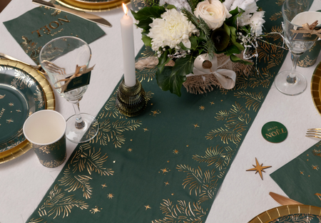 KUBECZKI PAPIEROWE ZŁOTA KOKARDKA CIEMNA ZIELEŃ 270 ML 10 SZT