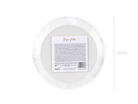 TALERZYKI BIAŁE W KROPKI 18cm 6szt