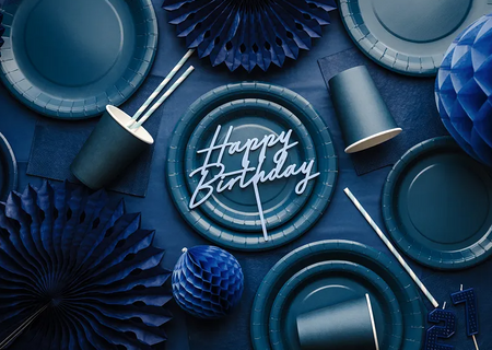 TALERZYKI PAPIEROWE GRANATOWY 18 CM 6 SZT