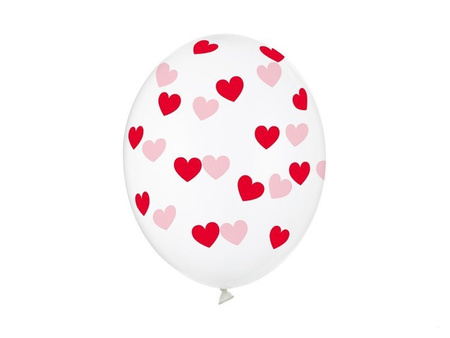 BALONY STRONG 30 CM CZERWONE SERDUSZKA 6 SZT