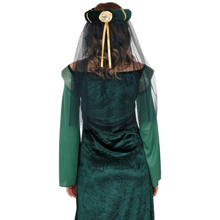 ŚREDNIOWIECZNE NAKRYCIE GŁOWY Z WELONEM ZIELONE