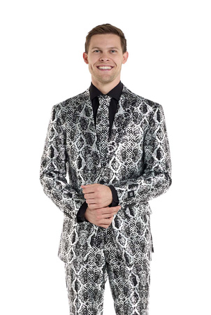 GARNITUR MĘSKI SREBRNY WĄŻ OPPOSUITS