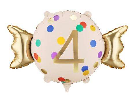 BALON FOLIOWY CUKIEREK 4 CYFRA 61 X 37 CM