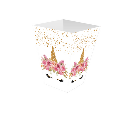 PUDEŁKA NA POPCORN JEDNOROŻEC 6 SZT