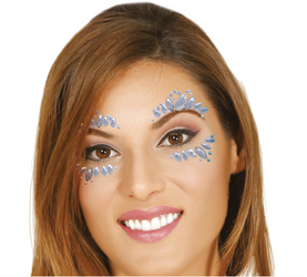 KRYSZTAŁKI NA TWARZ SREBRNE SAMOPRZYLEPNE