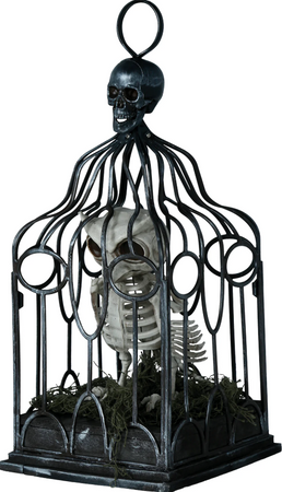 SOWA SZKIELET W KLATCE HALLOWEEN