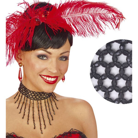 NASZYJNIK RETRO CZARNY CHOKER 