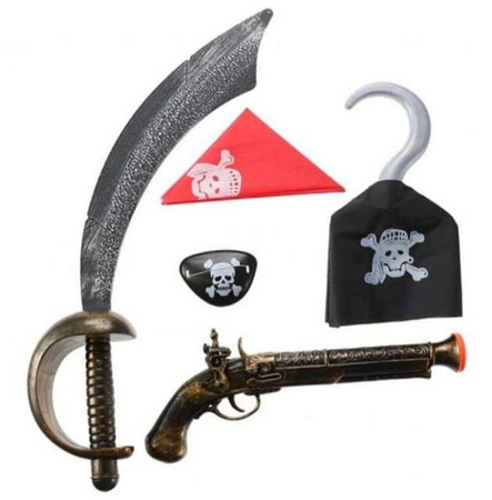 ZESTAW DZIELNY PIRAT PIRATA Z HAKIEM