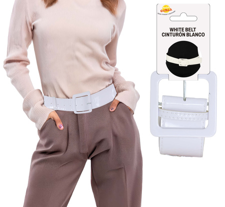 BIAŁY LAKIEROWANY PASEK 120 CM