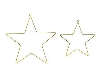 METALOWE ZAWIESZKI GWIAZDY ZŁOTE 2 szt