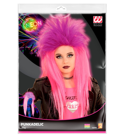 PERUKA DZIECIĘCA PUNK NEON RÓŻOWA