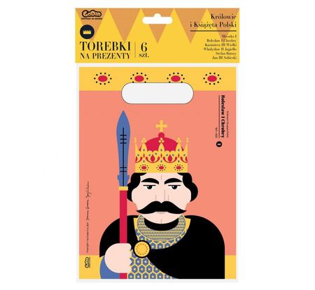TOREBKI NA SŁODYCZE KRÓLOWIE I KSIĄŻĘTA POLSKI 6 SZT 