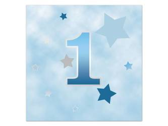 SERWETKI PAPIEROWE 1 URODZINY NIEBIESKIE