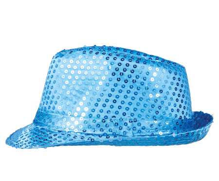KAPELUSZ CEKINOWY NIEBIESKI