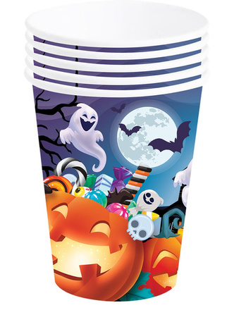 KUBECZKI PAPIEROWE WESOŁE HALLOWEEN 240ML 6 SZT.