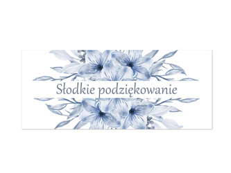 NAKLEJKI NA PUDEŁKA NA CIASTO Z NIEBIESKIMI KWIATAMI 8 SZT