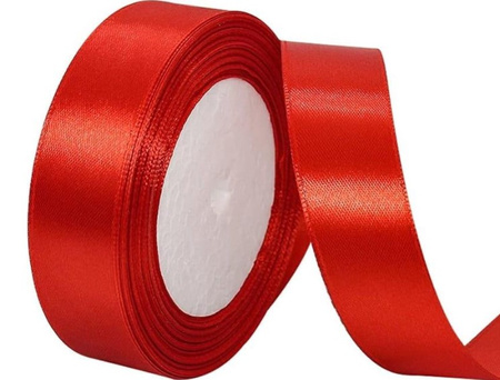TASIEMKA SATYNOWA CZERWONA 25 MM 23M