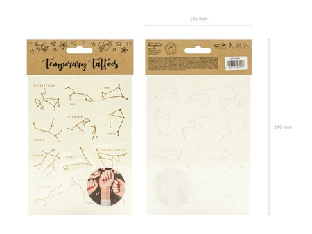 TATUAŻE ZMYWALNE ZNAKI ZODIAKU 12 SZT.