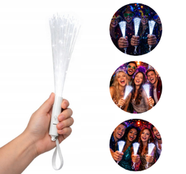 RÓŻDŻKA ŚWIATŁOWODOWA BIAŁA LAMPKA 26 CM