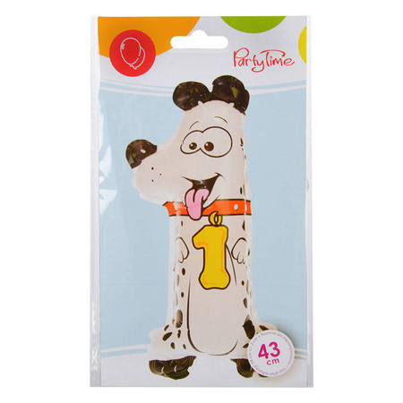 BALON FOLIOWY ZWIERZĄTKO CYFRA 1 45 CM