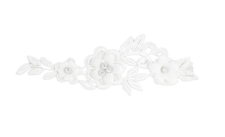 PODWIĄZKA ŚLUBNA KWIATOWA BIAŁA 38 CM
