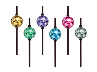 SŁOMKI PROSTE CZARNE DISCO  6 SZT