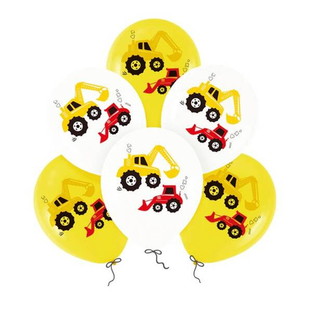 ZESTAW BALONÓW KOPARKA 30 CM 6 SZT.