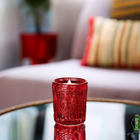 ŚWIECZNIK CZERWONY 6,7 X 7,8 CM