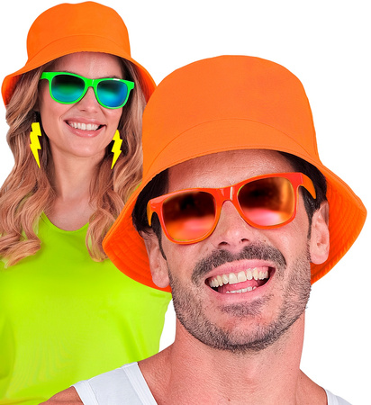 CZAPKA RETRO POMARAŃCZOWA BUCKET HAT NEON