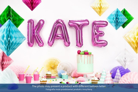 BALON FOLIOWY 35cm, LITERA R RÓŻOWA