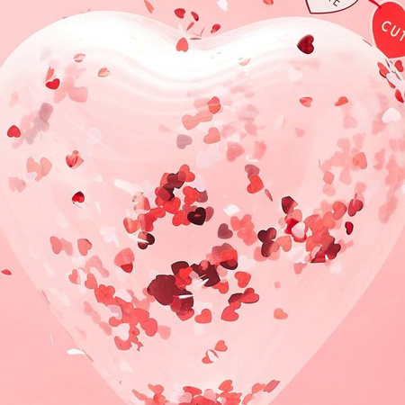 BALON SERCE Z KONFETTI 91 CM