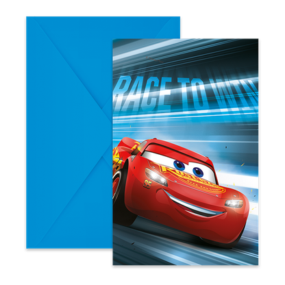 ZAPROSZENIA URODZINOWE CARS 6 SZT AUTA DISNEY 