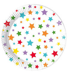 TALERZYKI PAPIEROWE GWIAZDKI 20 CM 8 SZT