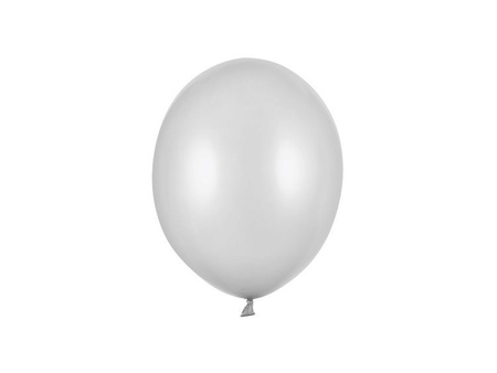 BALONY STRONG 23 CM METALLIC SILVER SNOW 100 SZT
