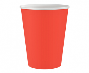 KUBECZKI PAPIEROWE 250 ML POMARAŃCZ 6 SZT