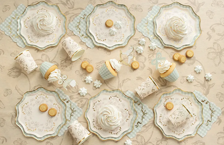 KUBECZKI PAPIEROWE KWIATY 220 ML 6 SZT BEŻOWE