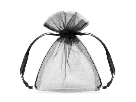 Woreczki z organzy, czarny, 10cm (1 karton / 50 op.) (1 op. / 20 szt.)