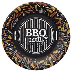 TALERZYKI PAPIEROWE BBQ PARTY 23CM 8 SZT.